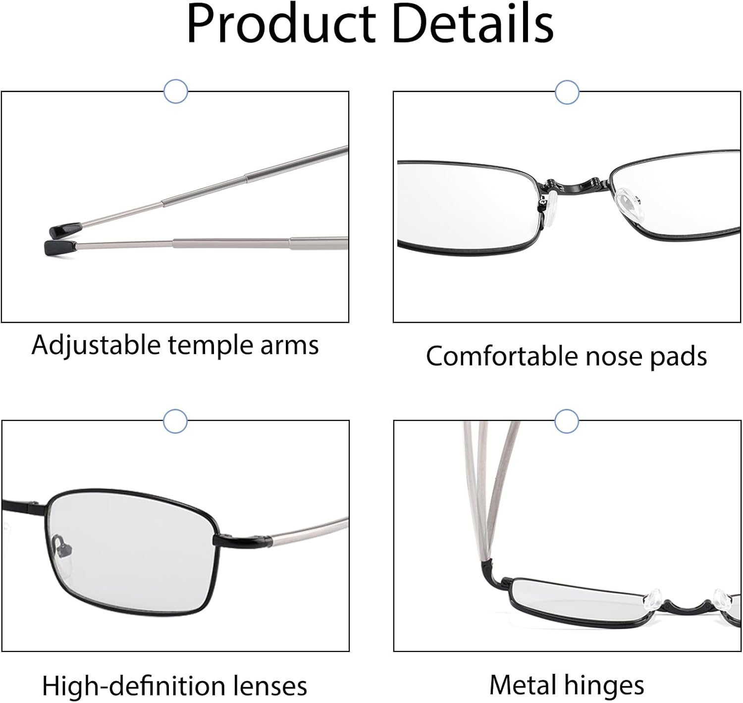 Folding Photochromic Progressive Reading Glasses for Women Blue Light Blocking Foldable Multifocal Computer Readers - Image 4