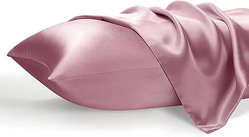 Miniatura 8 de OTOSTAR Juego de 2 fundas de almohada de satén de tamaño estándar, fundas de almohada de rosa nostalgia para cabello y piel, fundas de almohada