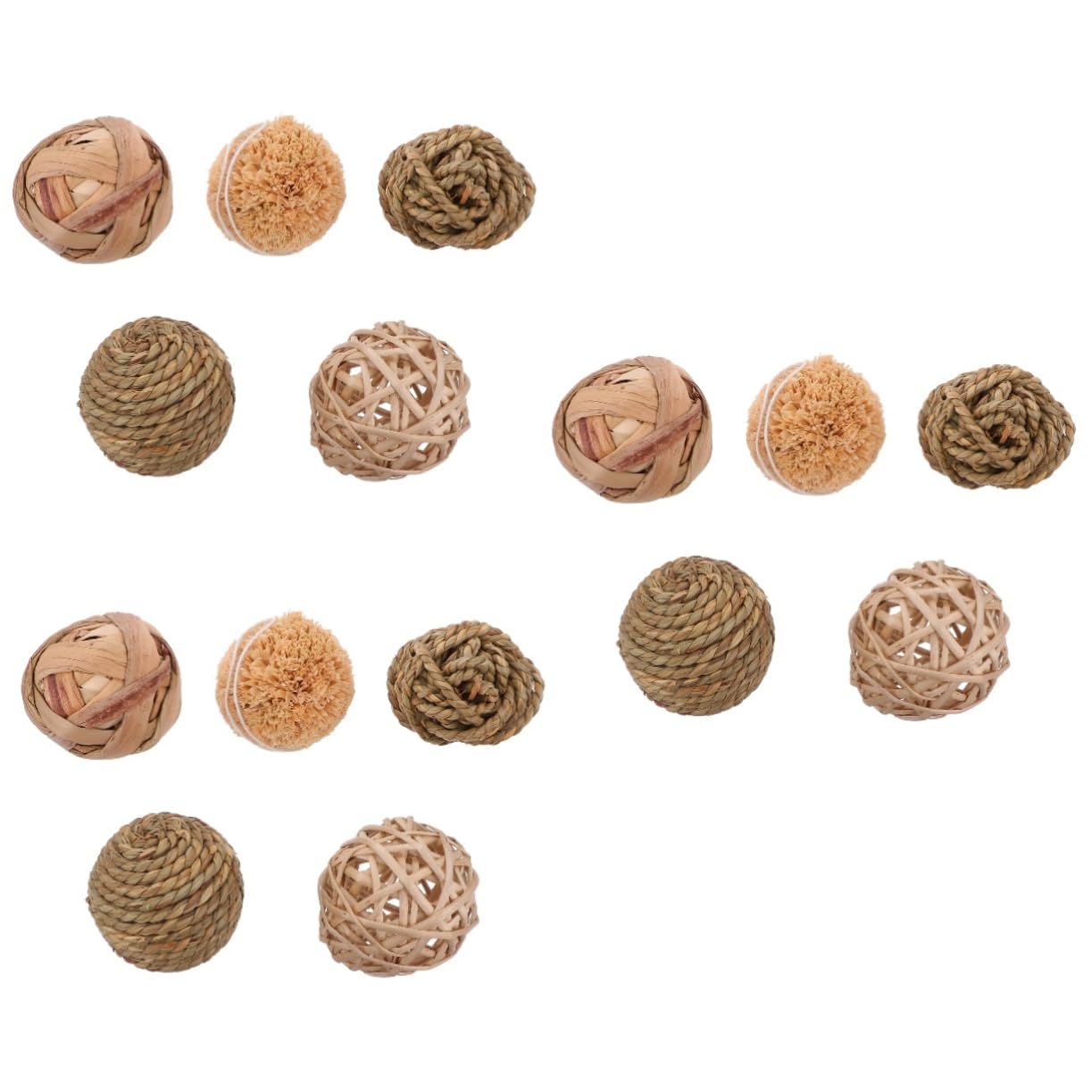 POPETPOP 15stücke Rattan Kauspielzeug Für Kleintiere Natürliche Kaubälle Für Kaninchen Hamster Und Meerschweinchen Zahnpflege Und Beschäftigung