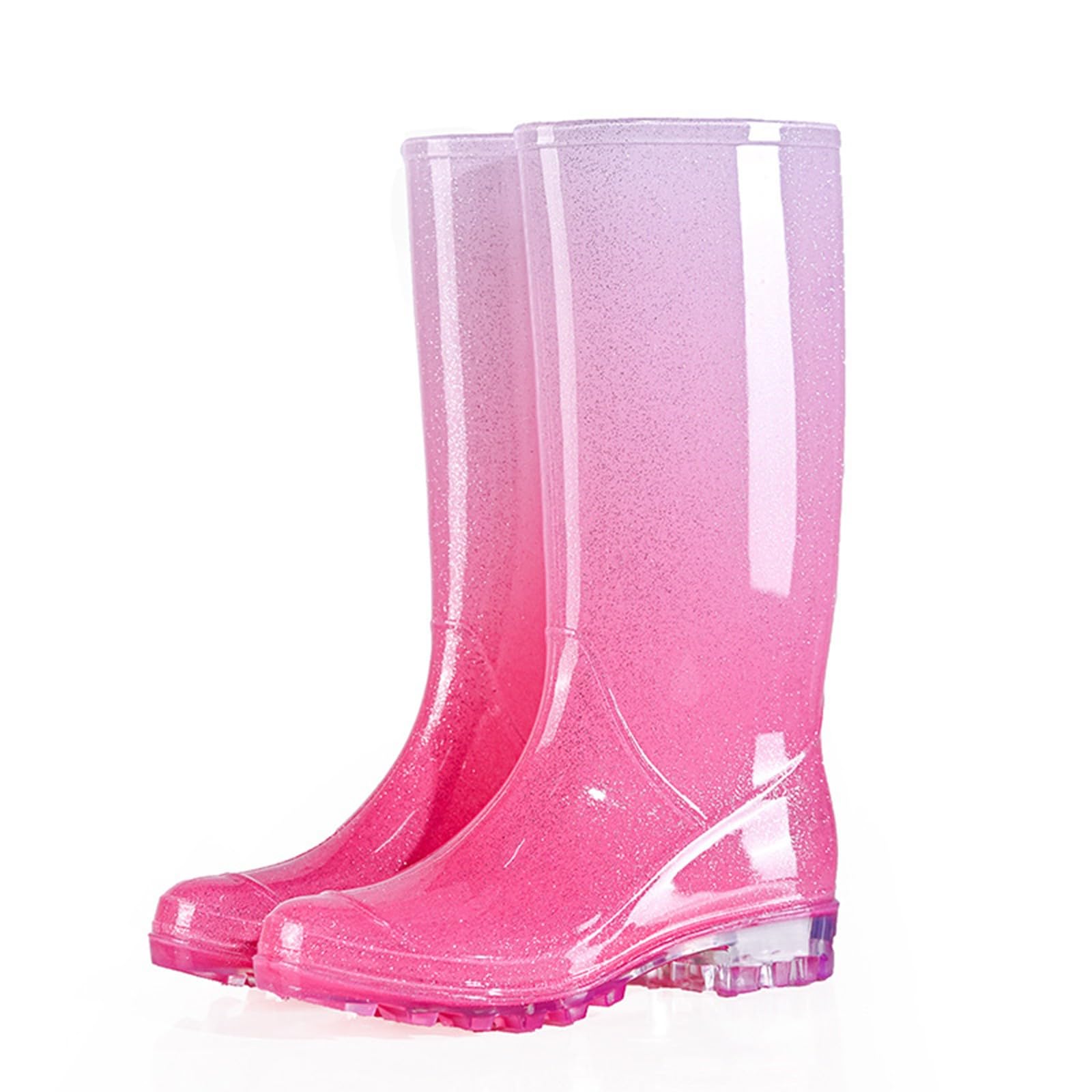 Bottes de pluie pour femme - Imperméables - Hauteur genou - Avec bottes en caoutchouc PVC - Confortables et légères - Pour le jardinage, la pêche, la ferme, l'extérieur, le travail