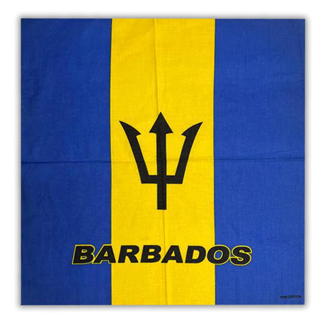 Kashmir Accessories Ltd Unisex Multicolour Carnival Country Flag Deluxe Aura Barbados Bandana – Vibrant Caribbean Head Scarf For Carnival, Festival, Fashion & Everyday Wear - 8509