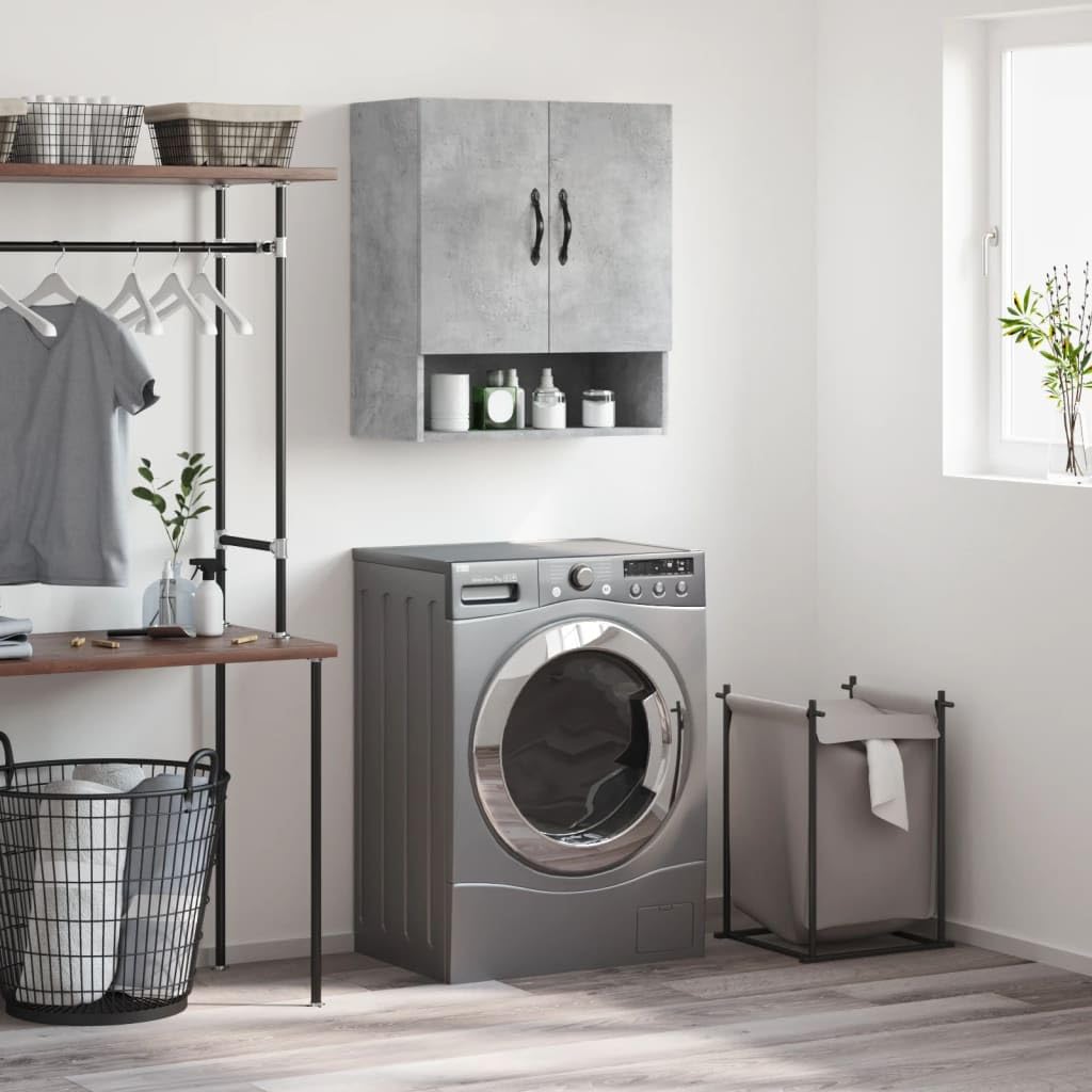 Armoire murale gris béton 60x31x70 cm en bois d'ingénierie