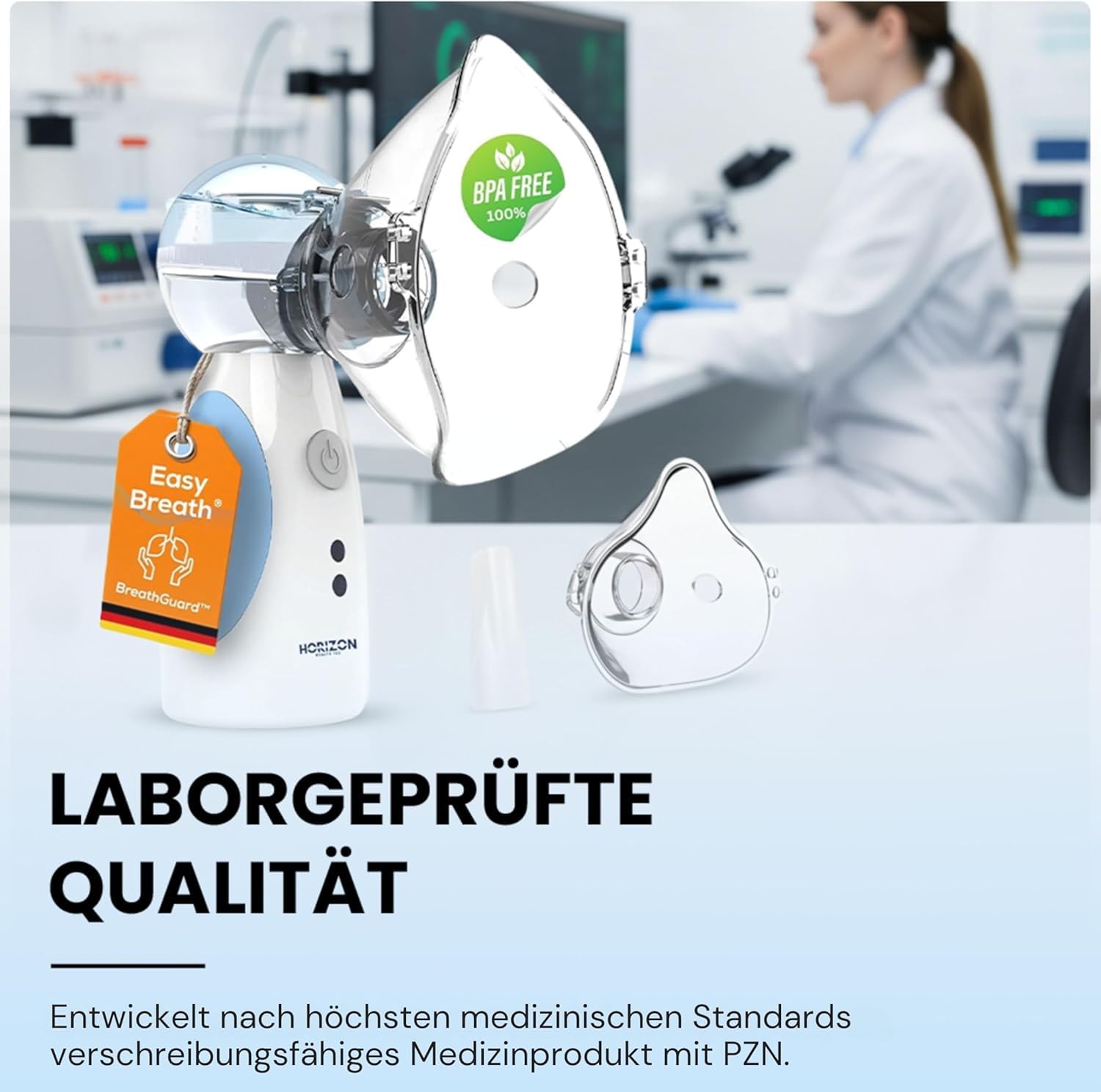 Inhalationsgerät, Wiederaufladbarer USB C Inhalationsgerät für Kinder, tragbar, Super Leiser Inhalator, Effizienter Vernebler Inhaliergerät Kinder für unterwegs (SET Blau)