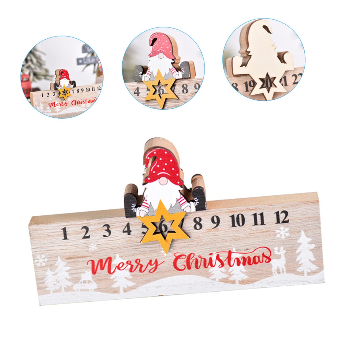 TOPBATHY 5 Pz Addobbi Natalizi Calendari Dell'avvento Di 12 Giorni Decorazione Festiva Per Le Vacanze Decorazioni Natalizie Per Il Conto Alla Rovescia Centrotavola Natalizi Di Legno