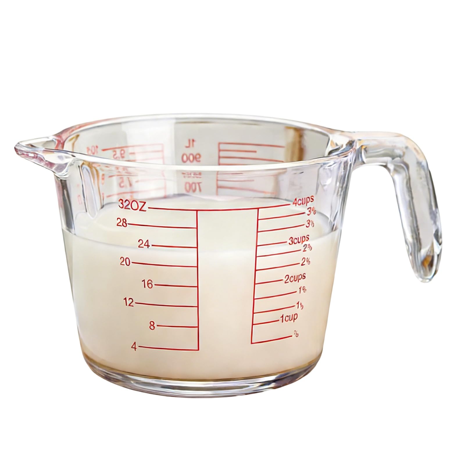 de 3 tazas medidoras de vidrio, agarre antideslizante | Escala precisa y construcción a prueba de calor para uso a altas temperaturas y marcado claro para hornear cocinar