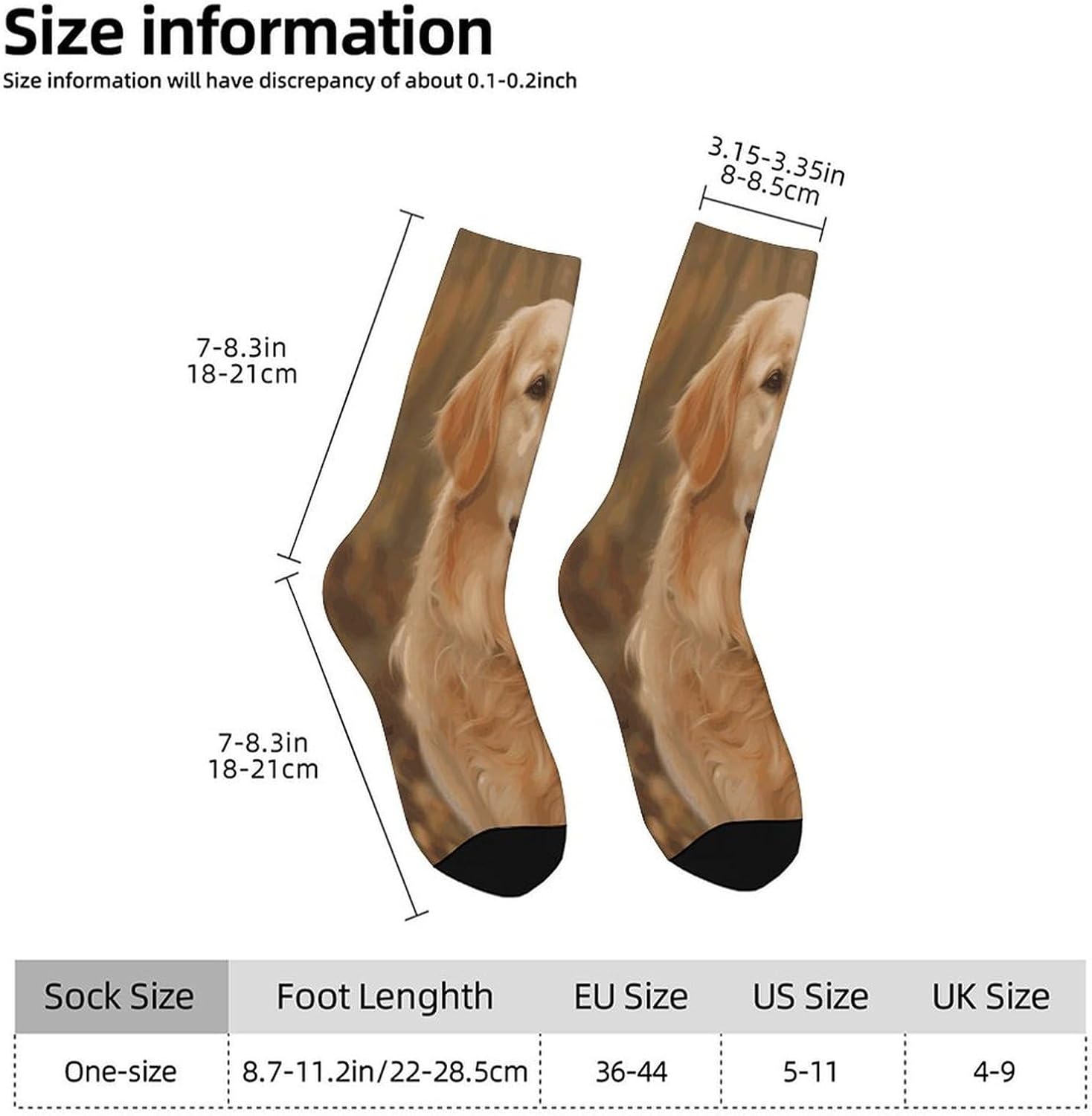 Golden Retriever Crew Sock High Stocking Grippy Socks | Socks for Men & Women,Stockings-Long Thin Tube Sports, Breathable Soft Athletic for Nurses,Travel