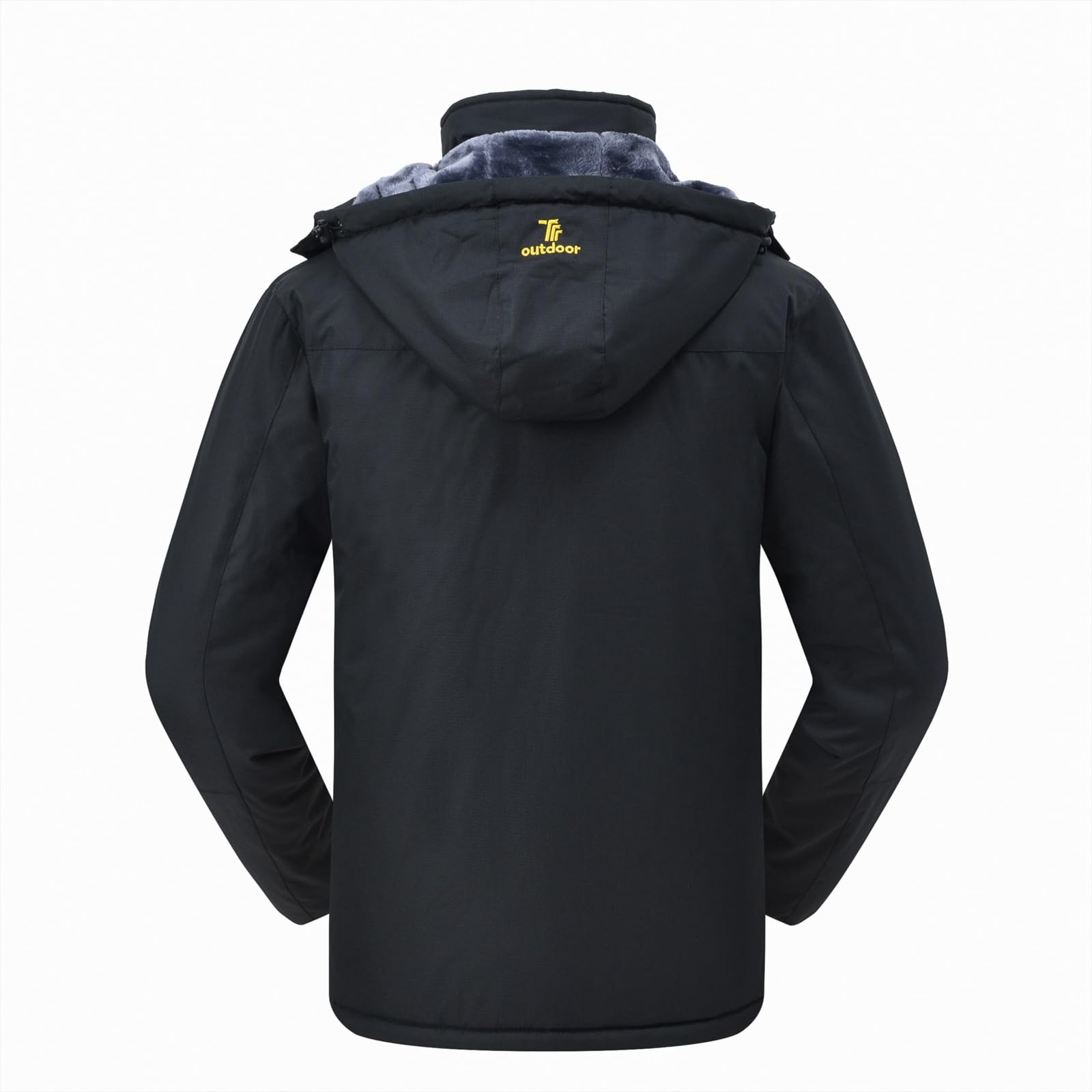 Rdruko Giacca da sci da uomo, calda, foderata, ispessita, impermeabile, da snowboard, traspirante, con cappuccio rimovibile