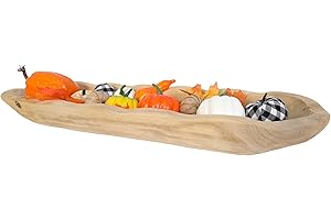 Rustic Wood Dough Bowl for Farmhouse Decor