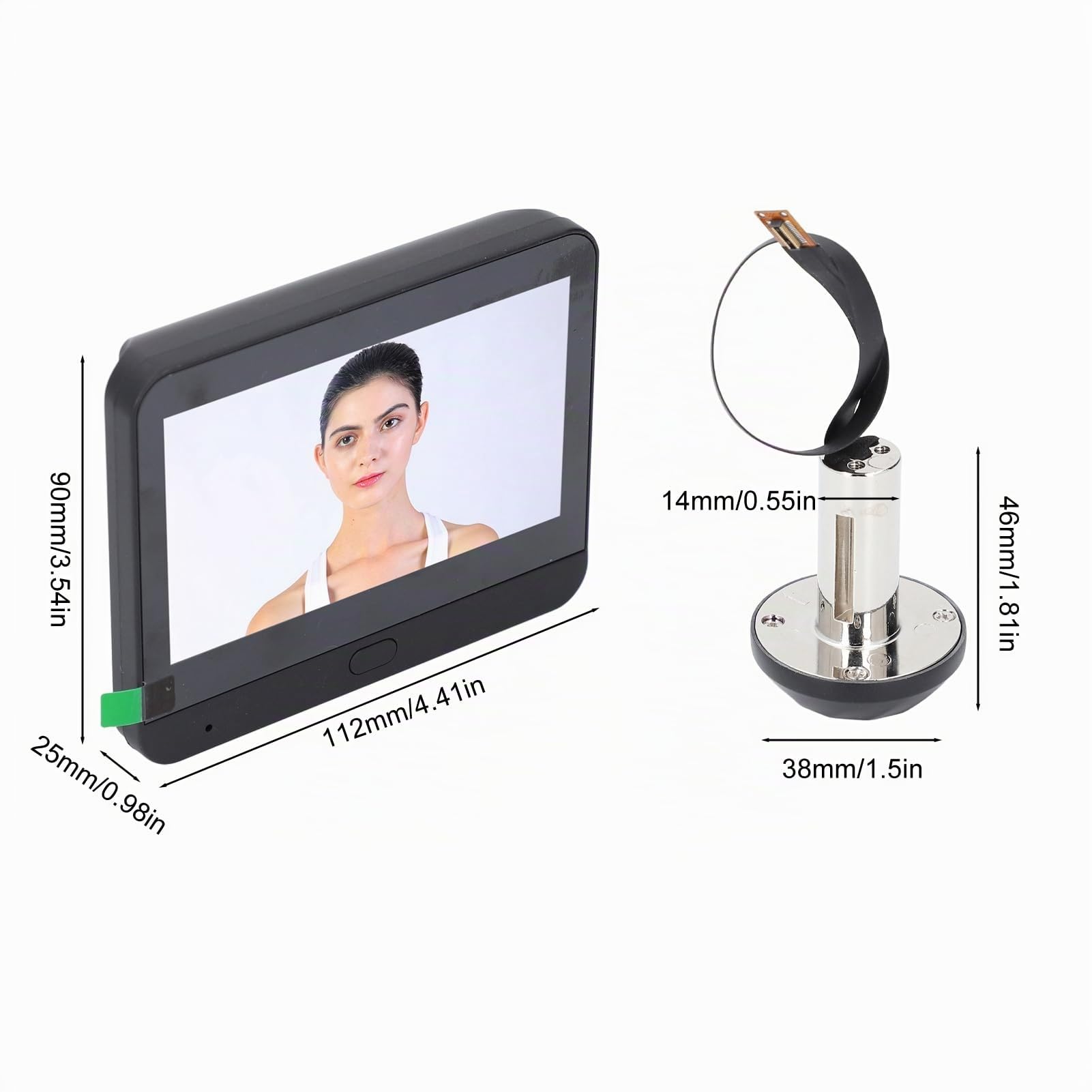 Bewinner 1080P Video Türklingel mit Kamera, 4,3-Zoll-LCD HD Bildschirm, 130° Weitwinkel, Visuelle Türklingel, Digitaler Türspion, Türspion Kamera mit PIR Bewegungserkennung (Schwarz)