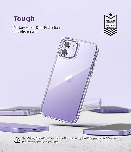 Miniatura 5 de Ringke Fusion - Funda compatible con iPhone 12 y iPhone 12 Pro, [agujeros de cordón integrados] Funda transparente a prueba de golpes con bisel