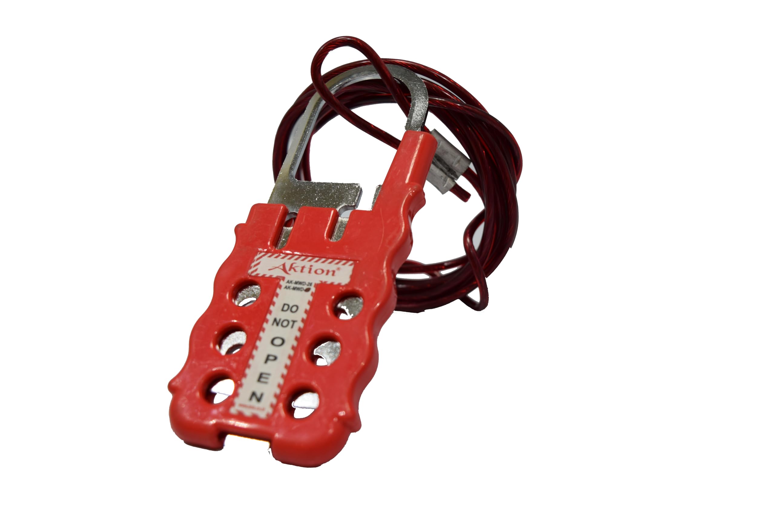 Aktion Safety Multipurpose Cable Lockout AK-MWD-27R Lock and hold - Red (Pack of 2)