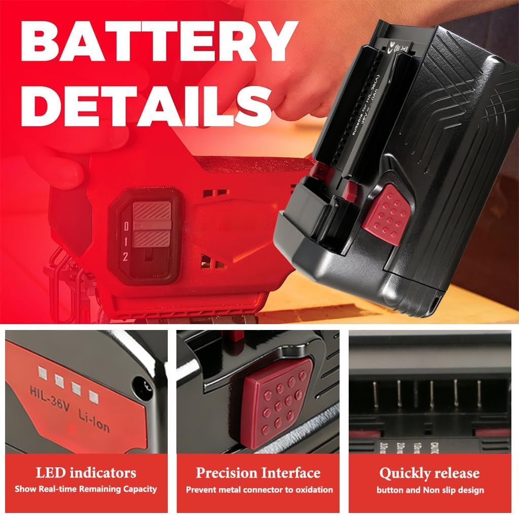 6.0mAh Lithium Battery Compatible for Hilti 36V Battery Replacement Model B36 B36/3.9 B36/6.0 WSC7.25-A36 WSC70-A36 WSR 36-ATE6-A36 B36 Battery,not Compatible Ni-cd 36V B36 TE6-A - Image 3