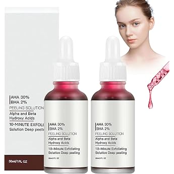 Fruit Acid Scrub Face Pack of 2 Fruit Acid Face Serum Exfoliating Face Scrub Liquid AHA 30% + BHA 2% Peeling Solution Suitable for a Variety of Skin Types