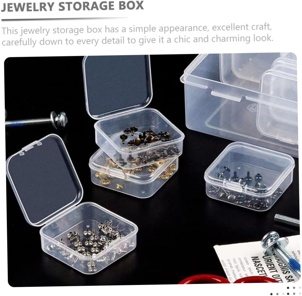 IWOWHERO Really Useful Plastic Organizer Box Jewelry Dish Small Bead Organizer Beads for Jewelry Making Storage for Rings and Earrings