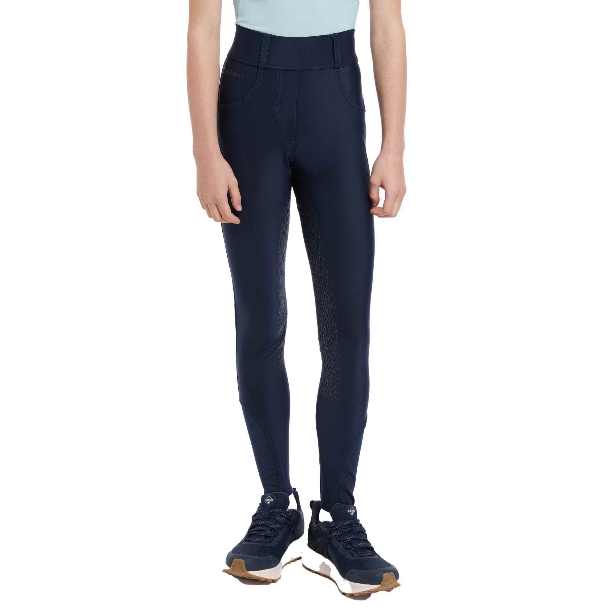 Lemieux Navy Young Rider Remi Breggings - Full Seat Silicone Grip - Breech/Pull On Hybrid - 9-10Years