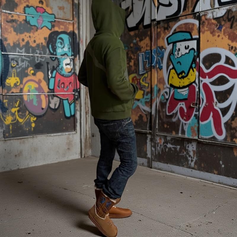 Y2K Graphic Hoodie Men Streetwear Pullover with Print Retro Street Style Sweatshirt3