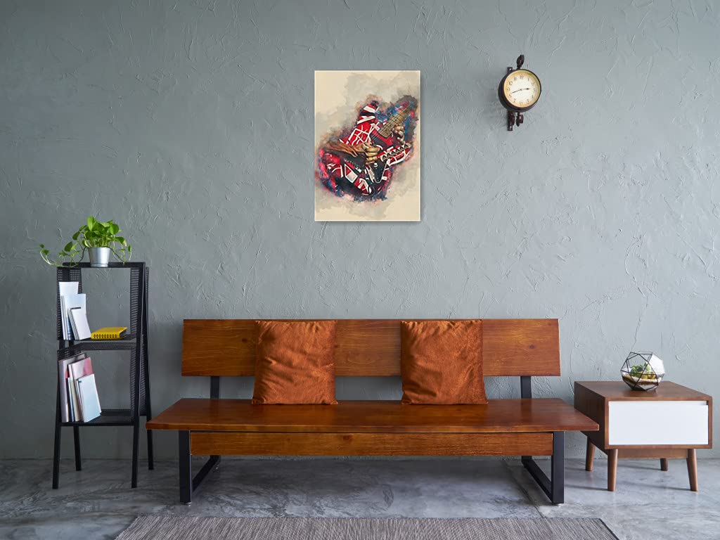 Amazon.com: Eddie Van Halen - Arte de pared de guitarra para sala