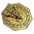 Rome 2390 Classic Octagonal Sundial, Sold Polished Brass, 10-Inch Diameter