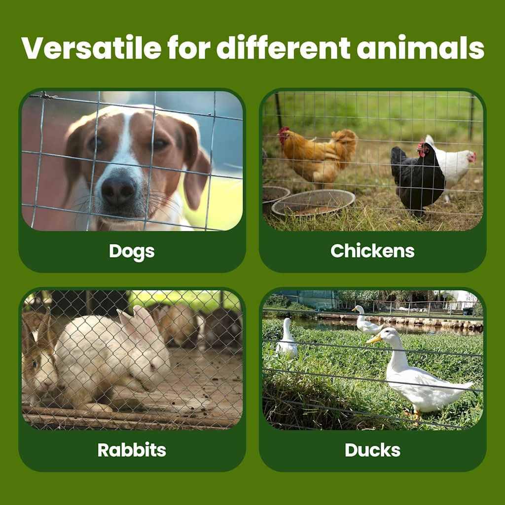 vidaXL Gabbia per cani Argento 800 x 200 x 200 cm Acciaio zincato