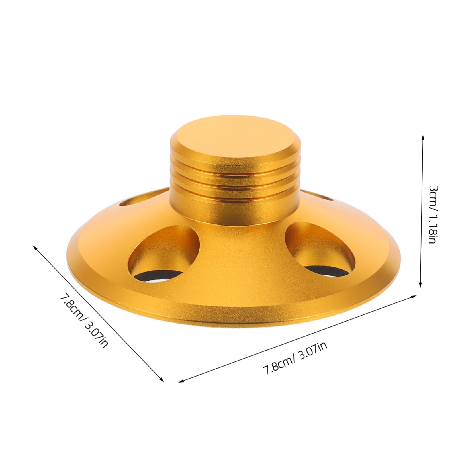 Peso per Dischi Vinile Oro in Lega di Alluminio per Giradischi | Riduce Vibrazioni e Attrito, Appoggio Feltro, Finitura Elegante e Look Lussuoso