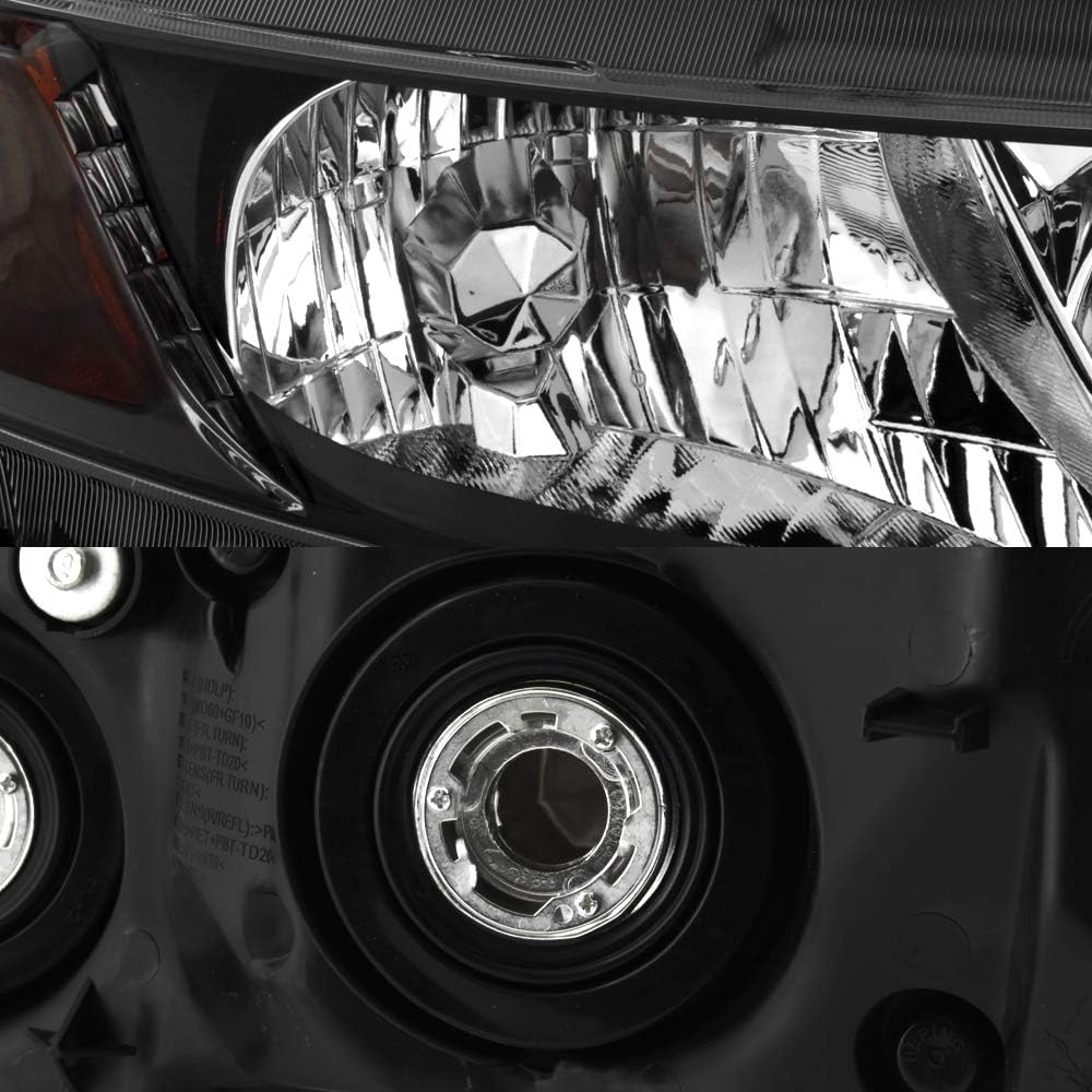 AKKON - For Black Headlights Fits Honda Civic 2012 2013 2014 2015 Sedan / 12 13 Coupe Driver Left+Passenger Right Side Pair
