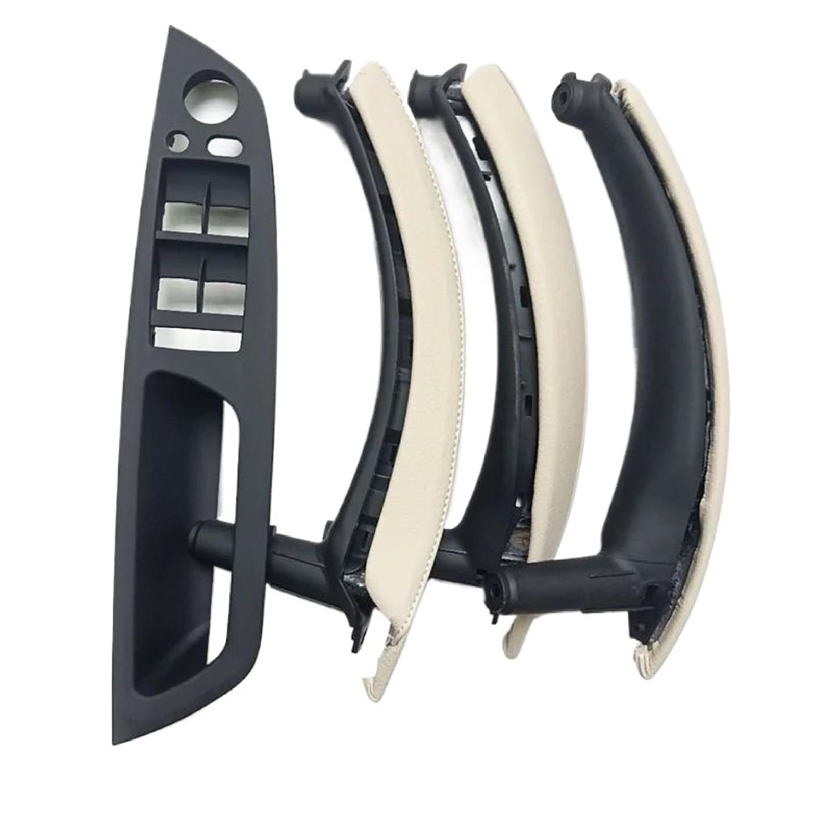 JYUTDW Car Interior Door Pull Handle Trim Accessories for BMW for X5 X6 E70 E71 E72 2007-2014 Car Interior Door Handle(LHD Creamy)