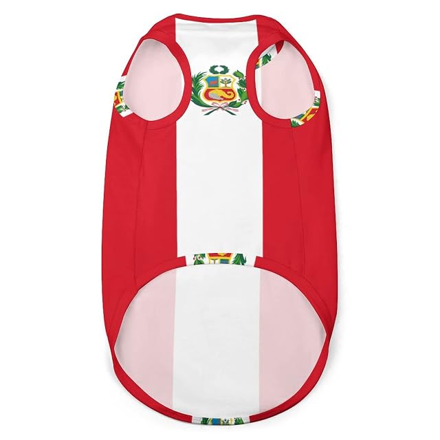Foto 2 de 6 de Bandera de Perú0 Bandera de Perú Ropa para Mascotas Gato Perro Mascota Chaleco Abrigo cálido Camisa