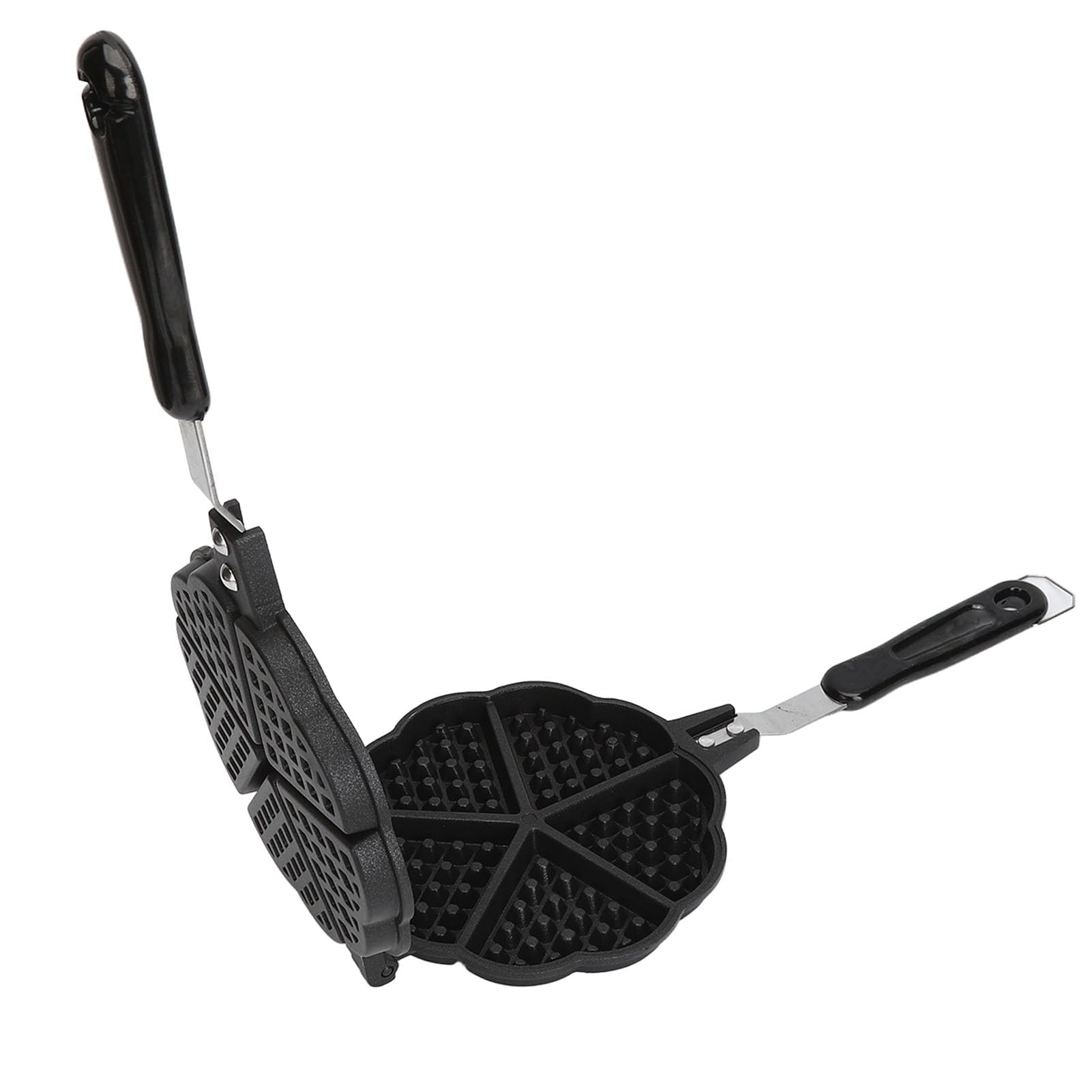 Cyrank Waffle, Double Plat D'aluminium Mini Waffle Petit-déjeuner Portable Sandwich, Grille-pain Pour La Cuisine Familiale