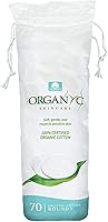 Organyc 100% Organic Cotton Rounds for Sensitive Skin - Biodegradable, Chemical-Free Makeup Pads, 70 Count