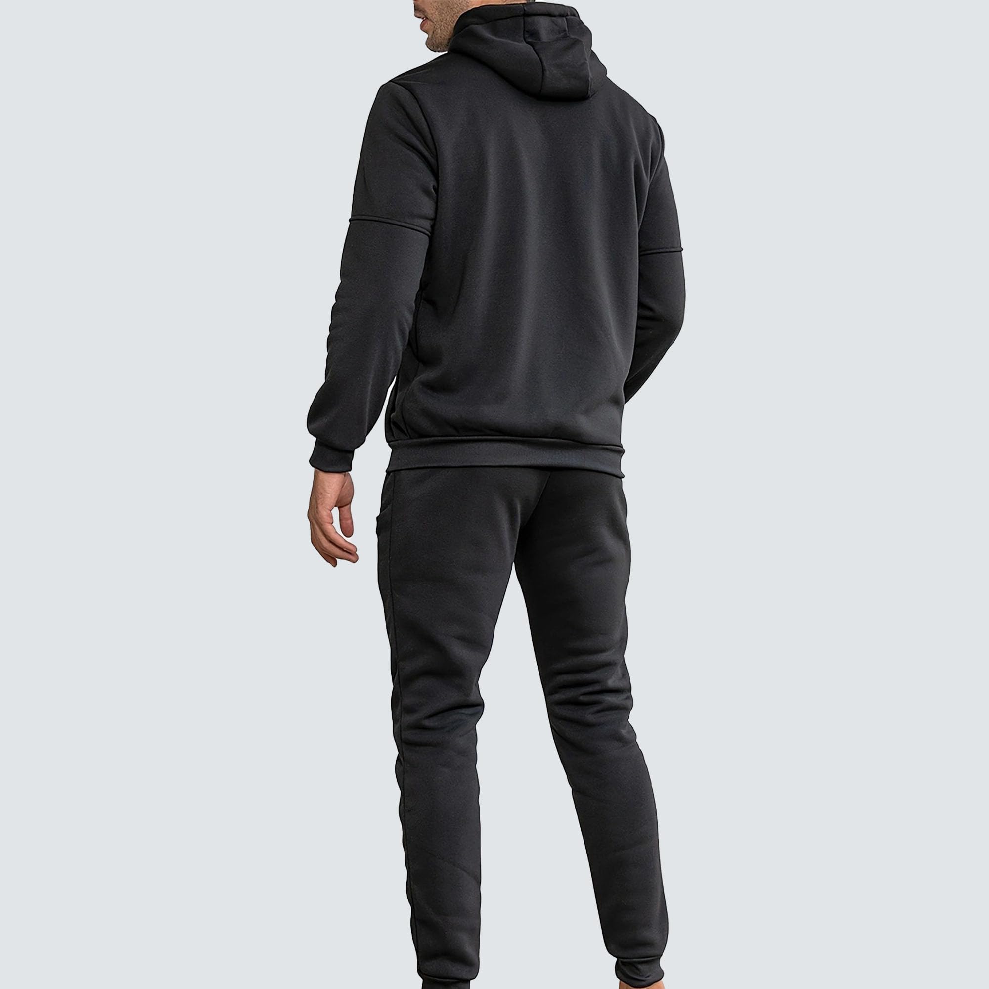 Herren-Trainingsanzug-Set mit Reißverschluss, Sweatshirt, Jogginghose | Kapuzen-Sweatshirt, Jogginghose, passendes Set, klassisches Farbblock-Design, lässiger Anzug