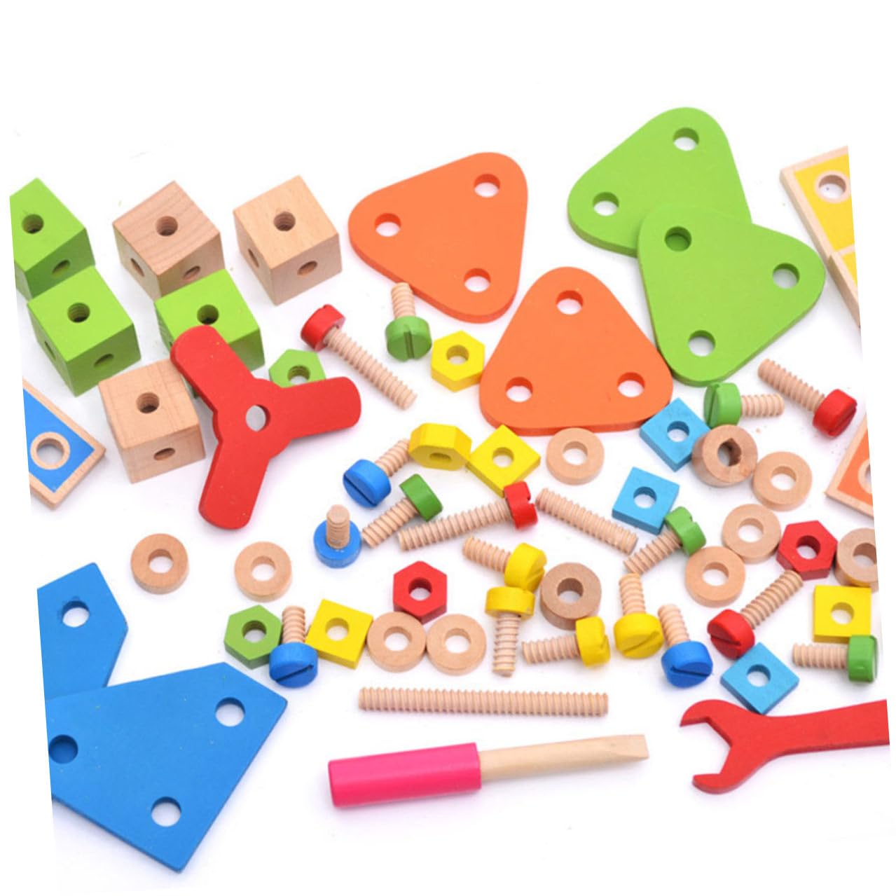 Gatuida Bloques de Combinación Desmontables de Madera Juguete Educativo de Montaje con Tornillos para Desarrollo Intelectual para Actividades Familiares y Exteriores