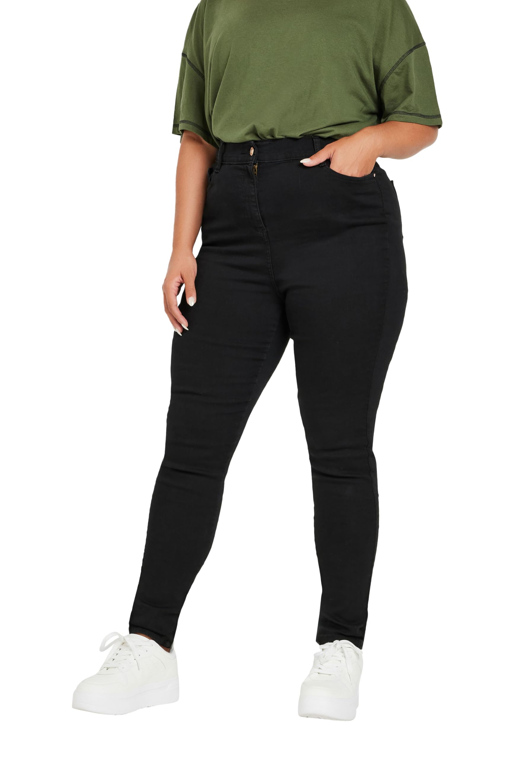 Yours Curve Stretch Skinny Ava Jeans - Women's - Plus Size Curve Black