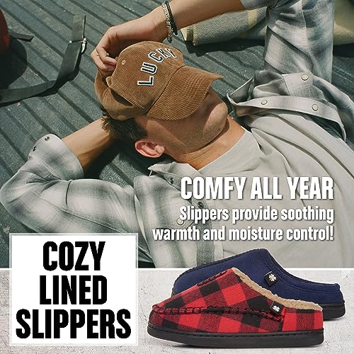 Lucky Brand Boys Memory Foam Microsuede Sherpa Clog Slippers, Fuzzy Non Slip Indoor Outdoor House Shoes, Kids Bedroom Clogs, Black, Size 6 by Lucky Brand - Image 2