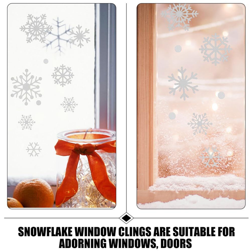 BESTonZON 5blätter Schneeflocken Sticker für Fensterdekoration Weihnachts Fensteraufkleber aus Selbstklebendem Material Weihnachtsdeko Schneeflocken für Glasfenster Festliche