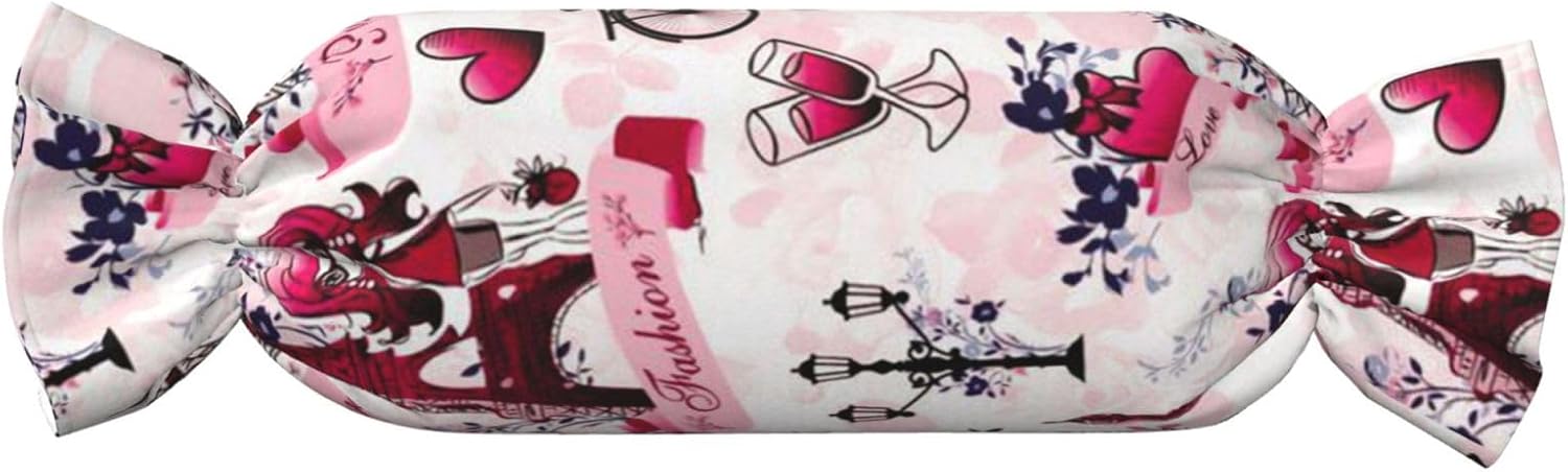 パリ エッフェル塔 フランス プリント キャンディ 円柱 実用的な枕 万能 快適 寝室 リビングルーム 旅行