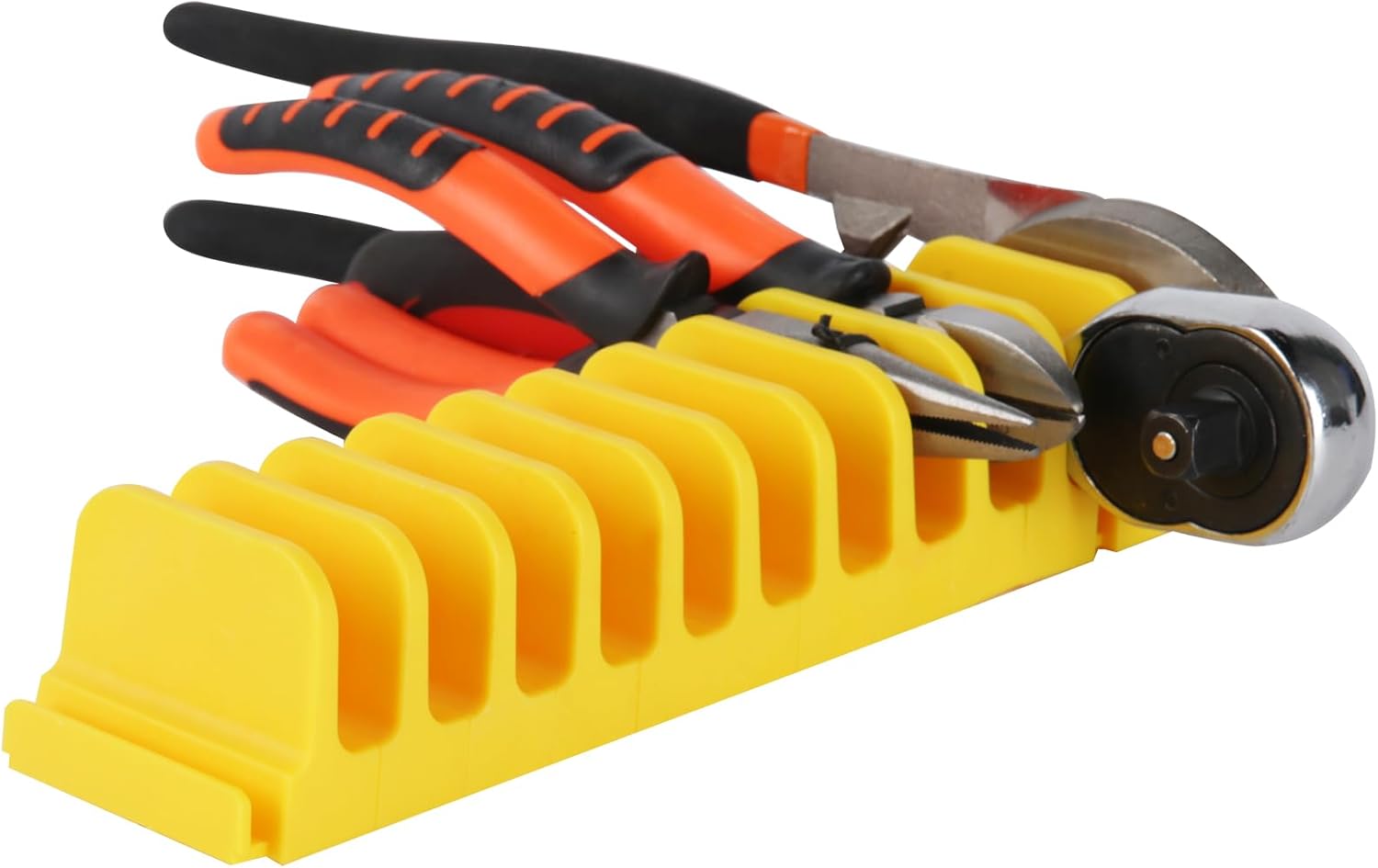 DEHOYI 24 pcs Magnetic Plier Organizer Set for Toolbox & drawer Storage|Modular Plier holders for Mechanics, Technicians, Space-Saving & Quick-Access, Gift for father and boyfriend(Yellow)