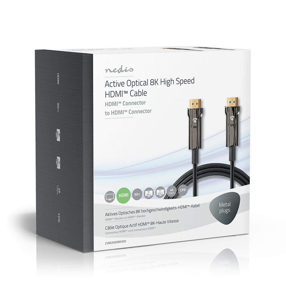 NEDIS - Cavo HDMI ™ ad alta velocità con Ethernet - 48 Gbps - 30 m - rotondo - PVC - Nero