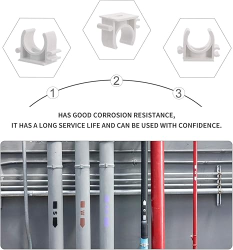 Miniatura 6 de Yardwe 200 ganchos de soporte de tubería Pex, abrazaderas de soporte PEX con gancho en U de 12 pulgada, clips de abrazadera de tubería de suministro