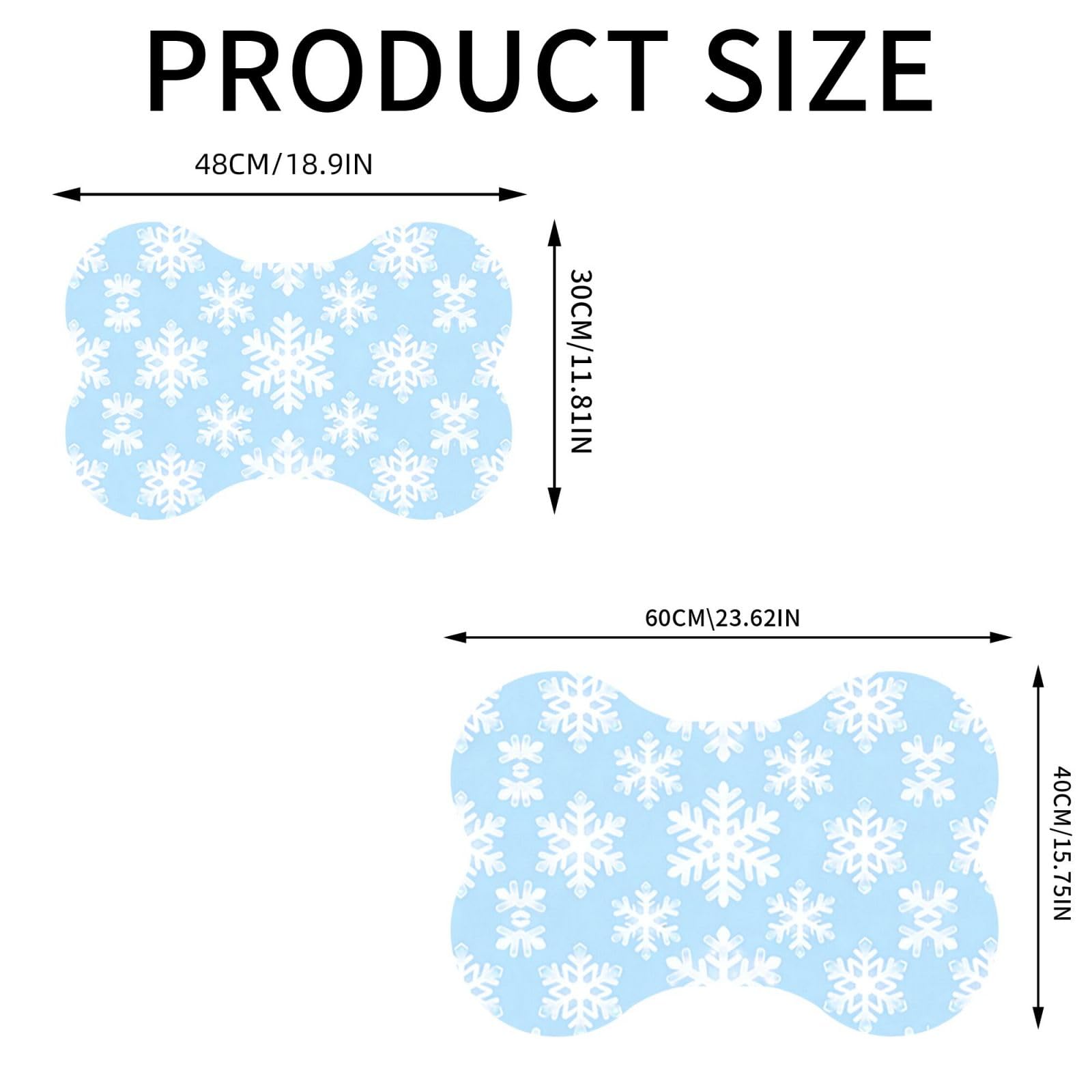 Haustiermatte mit Winter-Spitzendruck, Knochenform