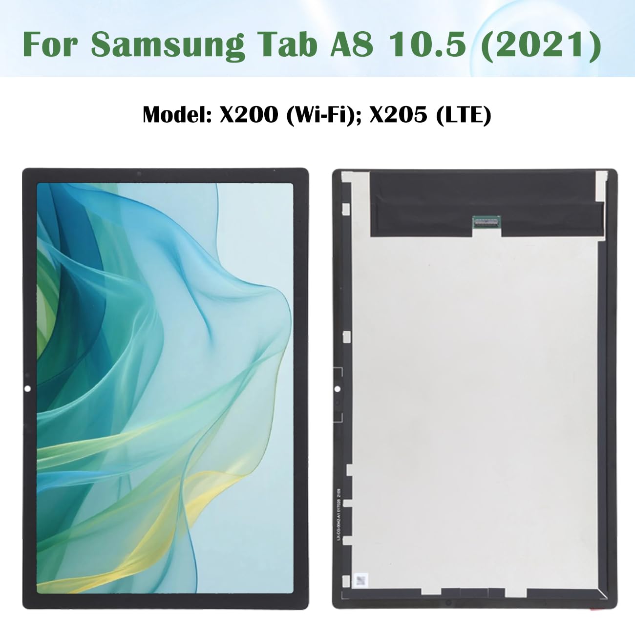 Schermo di ricambio per schermo LCD Samsung Tab A8 10.5 (2021) 10.5 pollici X200 X205 con kit