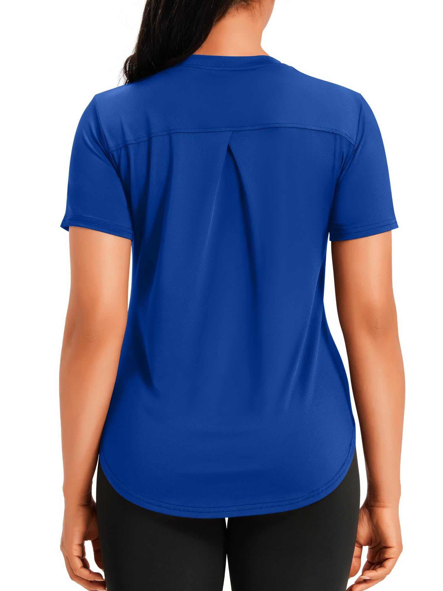 Memouniva Sportshirt Damen Kurzarm Sport Oberteile Fitness Yoga T-Shirt Leicht Funktionsshirt Atmungsaktiv Laufshirt