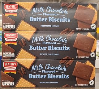 Bentons Milk Chocolate Flavored Butter Biscuits 4.4oz 125g (Three Boxes)