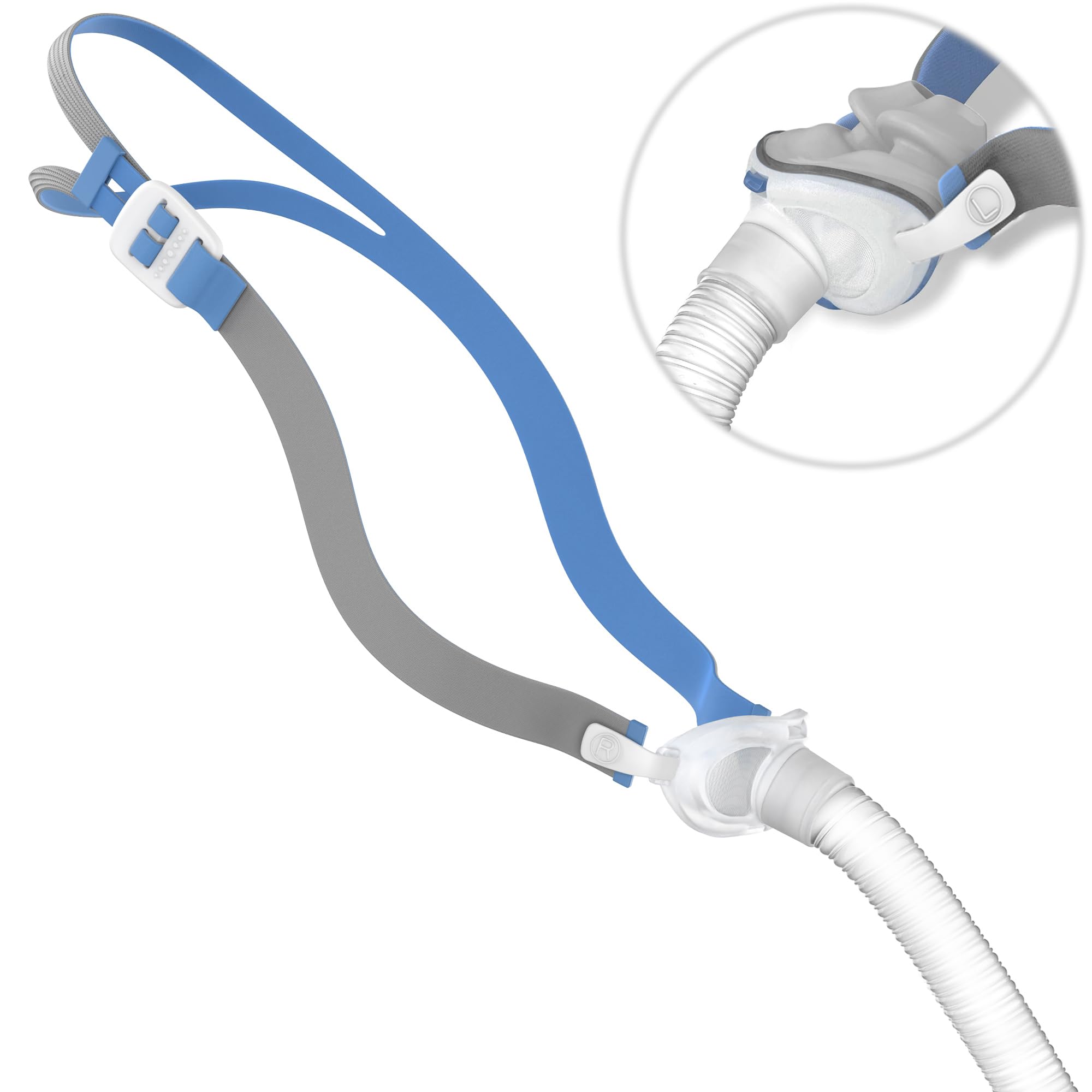 Ersatz-Komplettset des Kopfband-Schlauchrahmens für P10, Schlauchrahmen-Kopfband kompatibel mit Airfit P10, neues Version-Schlauchrahmenset, Hochwertiges CPAP-Zubehör von BlessEase (ohne Ersatzkissen)