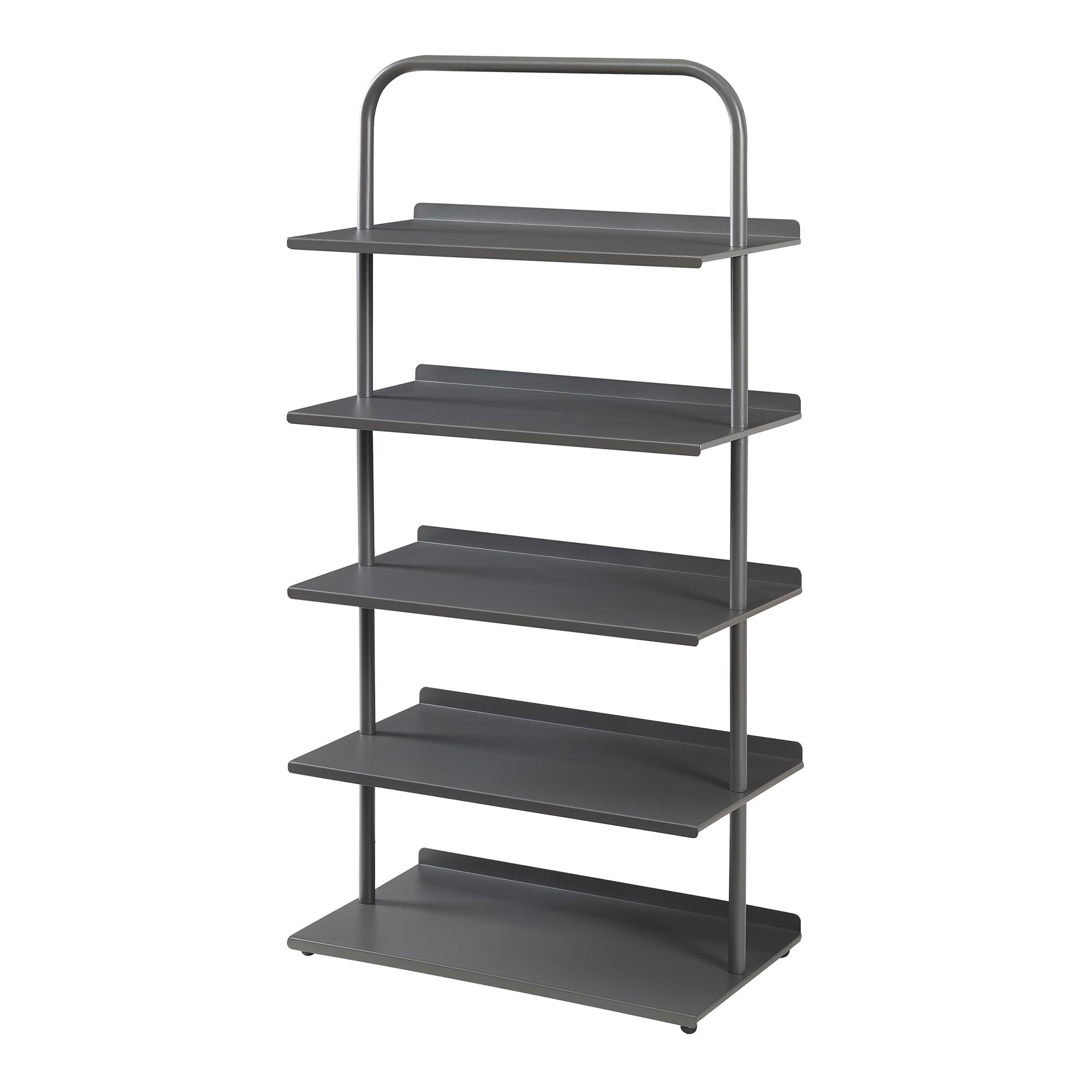 [en.casa] Scaffale Portascarpe a 5 Livelli Scarpiera Porta Oggetti in Acciaio 5 Ripiani per 10 Paia di Scarpe Calzature 119x60x32 cm Corridoio Ingresso Camera da Letto - Antracite