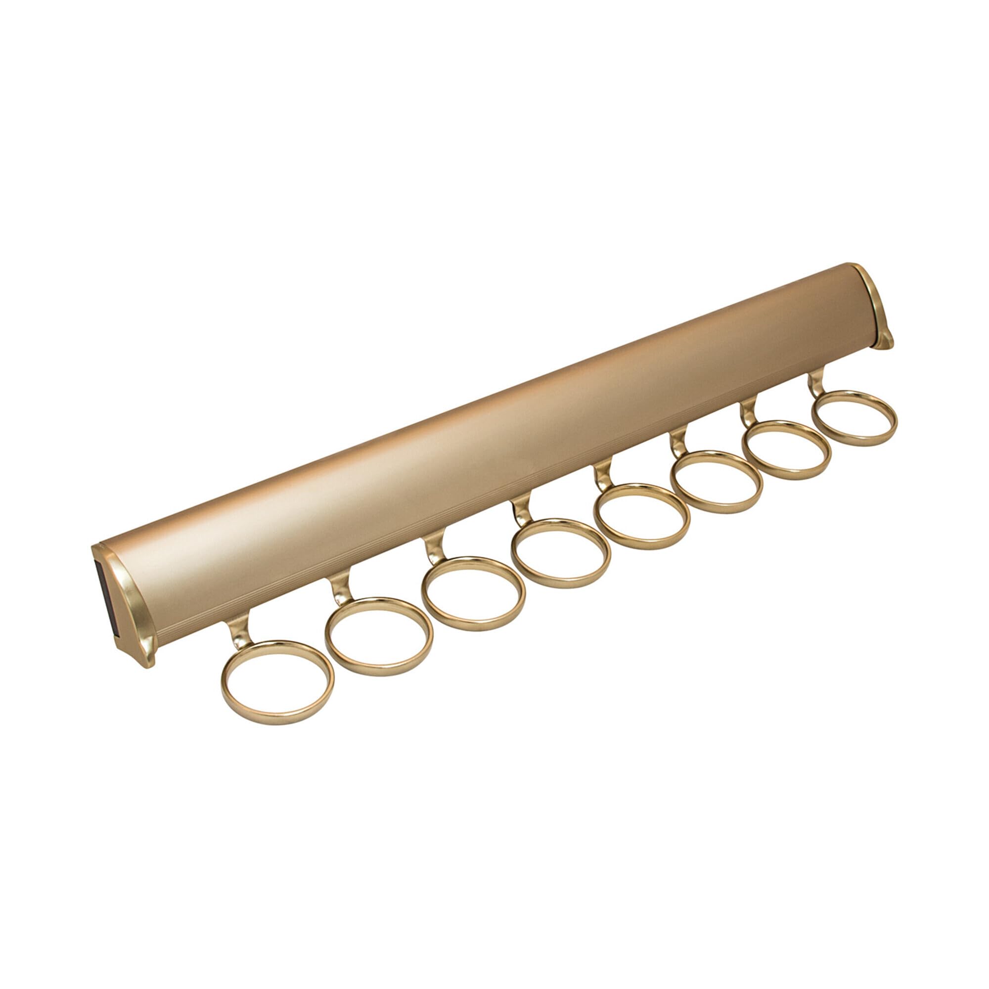 Brixwell QIJZ-005 Scarf Rack, 8 Hook with Full Extension Slide Matt Gold Finish