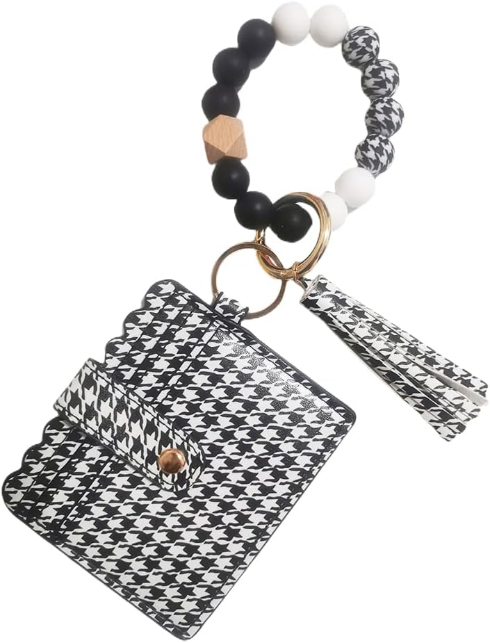 Wristlet Keychain for Women Silicone Key Ring Bracelet Wristlet Wallet Bracelet Keychain Card Holder Keyring