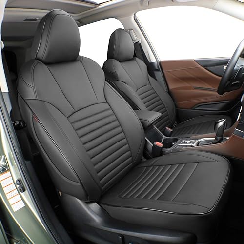 EKR Juego completo de fundas de asiento de coche de ajuste personalizado para Hyundai Tucson 2022 2023 - Cuero sintético (negro)