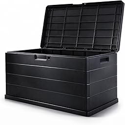 Jardin202 - Baúl Exterior Grande 170L / 340L de Resina para Jardín y Terraza | Arcón de Almacenaje | Impermeable | Resistente UV | Antracita | 340 L () | 340 L