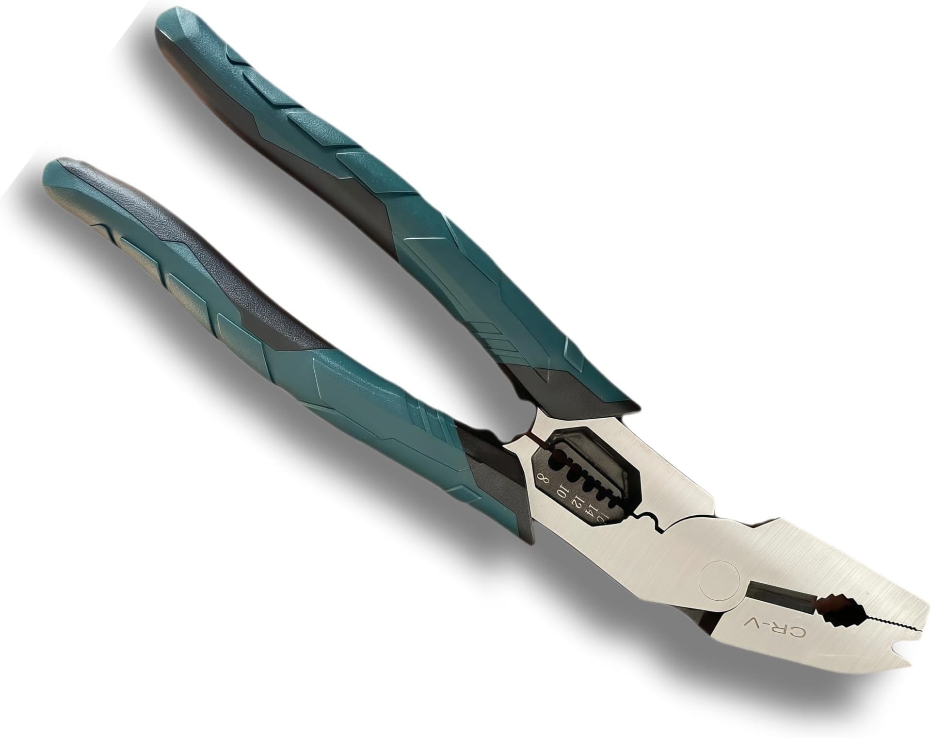 Industrial-Grade Multi-Function Cutting Plier, Heavy Duty Wire Stripper and Cutter, 9-in-1 Linesman Pliers for Electricians - Strips, Cuts, Crimps & Pulls Nails (CR-V Steel)