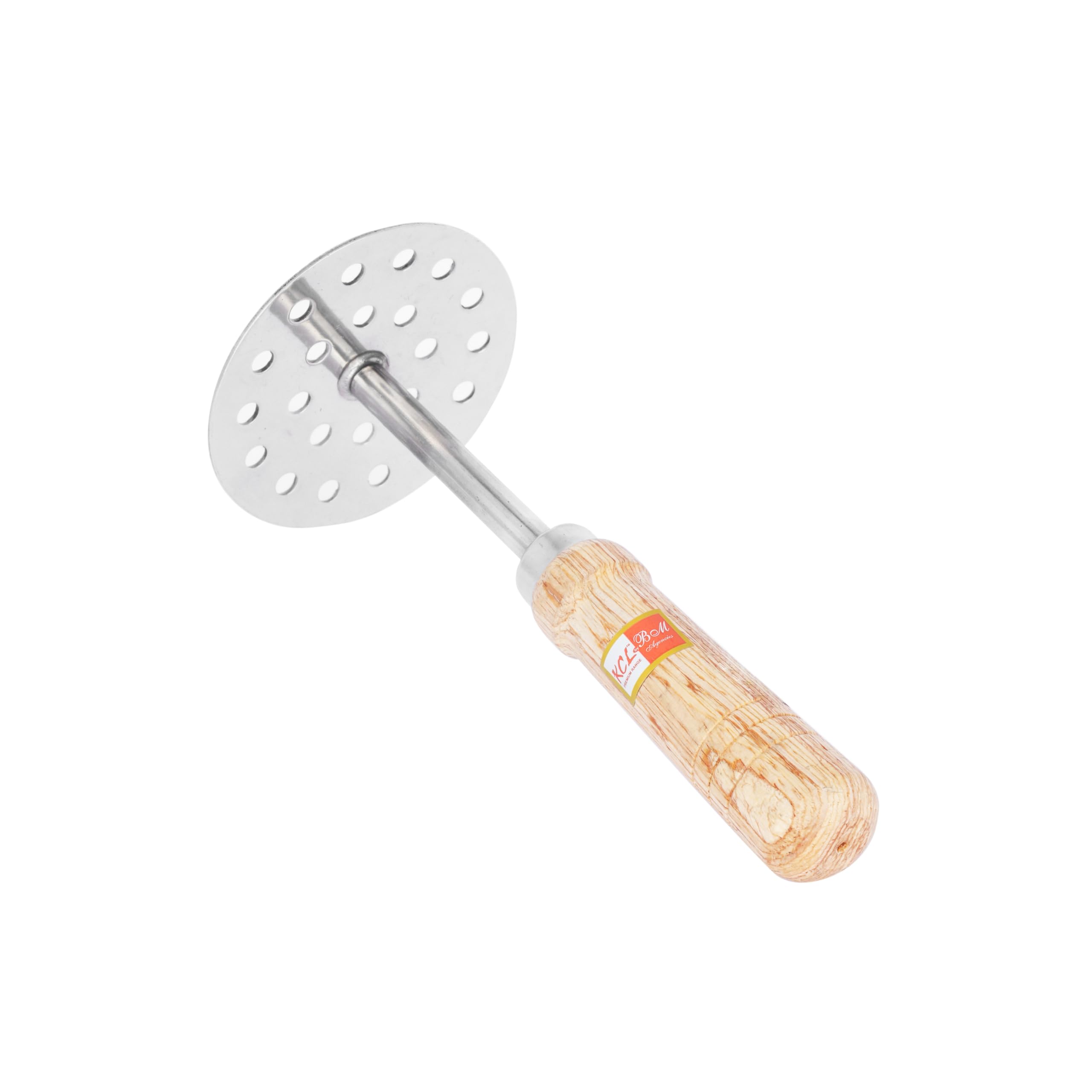 KCL Stainless Steel - Multipurpose Masher | Premium Stainless Steel Potato Masher with Wooden Handle | Ideal for Mashing Potato, Pav Bhaji, Vegetables & Baby Food | Must Have Kitchen Tool 1